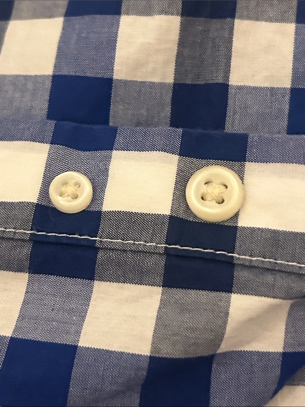 Ralph Lauren Blue and White Gingham Button-Down Shirt